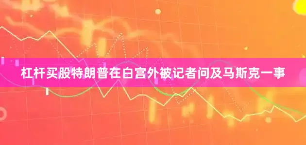 杠杆买股　　特朗普在白宫外被记者问及马斯克一事